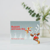 Cartes Pour Fêtes Annuelles Cute reindeer Rudolph christmas wishes Postcard (Debout devant)