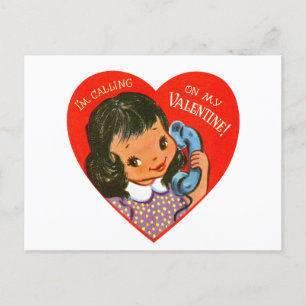 Cartes Pour Fêtes Annuelles Cute rétro appel vintage Valentine