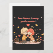 Cartes Pour Fêtes Annuelles Cute Romantic Anime Couple - Love Moment (Devant / Derrière)