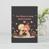 Cartes Pour Fêtes Annuelles Cute Romantic Anime Couple - Love Moment (Debout devant)