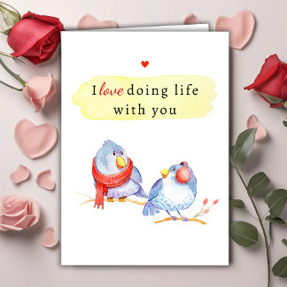 Cartes Pour Fêtes Annuelles Cute Romantic Love Birds Valentine's Day Card