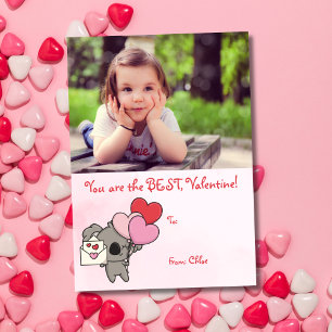 Cartes Pour Fêtes Annuelles Cute Rose Koala Photo Enfants Salle de classe Sain