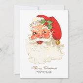 Cartes Pour Fêtes Annuelles Cute Rosy Cheeks Retro Père Noël Noël (Devant)