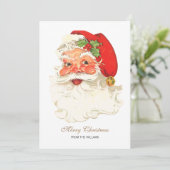 Cartes Pour Fêtes Annuelles Cute Rosy Cheeks Retro Père Noël Noël (Debout devant)