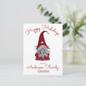 Cartes Pour Fêtes Annuelles Cute Russe Personnalisé Noël Gnome Elf (Debout devant)