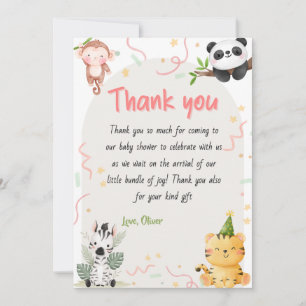 Cartes Pour Fêtes Annuelles Cute Safari Animaux et jungle sauvage