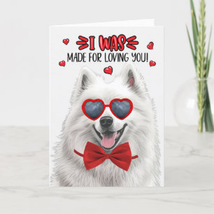 Cartes Pour Fêtes Annuelles Cute Samoyed Chien fait pour vous aimer Valentine