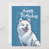 Cartes Pour Fêtes Annuelles Cute Samoyed Joyeux anniversaire (Devant)