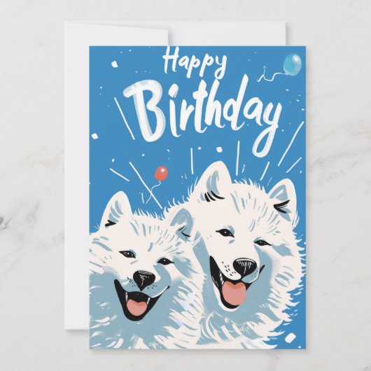 Cartes Pour Fêtes Annuelles Cute Samoyed Joyeux anniversaire (Devant)