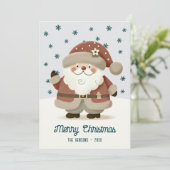 Cartes Pour Fêtes Annuelles Cute Santa Clause Snowflakes Drawing Christmas (Debout devant)