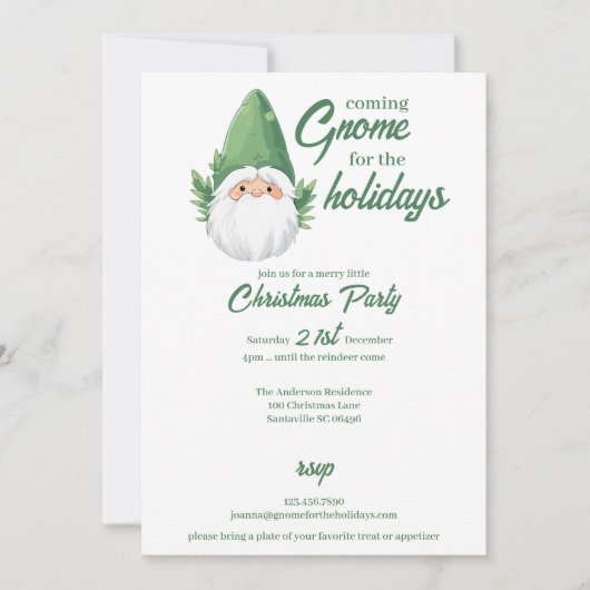 Cartes Pour Fêtes Annuelles Cute Santa Gnome pour les Fêtes (Devant)