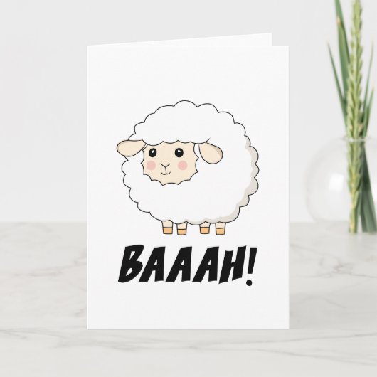 Cartes Pour Fêtes Annuelles Cute Sheep Baaah (Devant)