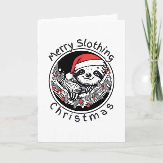 Cartes Pour Fêtes Annuelles Cute Sloth Christmas Card – Merry Slothing Xmas (Devant)