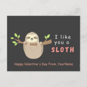 Cartes Pour Fêtes Annuelles Cute Sloth Valentine’s Day Card (Devant)