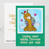 Cartes Pour Fêtes Annuelles Cute Snail Disco Mail Christmas (Devant / Derrière)