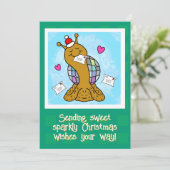 Cartes Pour Fêtes Annuelles Cute Snail Disco Mail Christmas (Debout devant)
