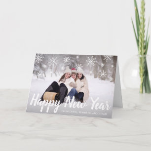 Cartes Pour Fêtes Annuelles Cute Snowflakes Photo Nouvel An moderne