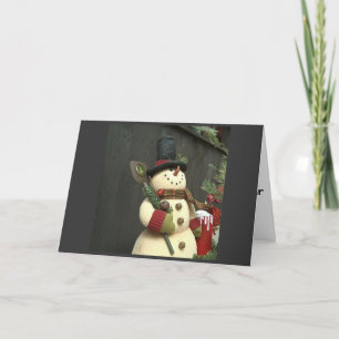 CARTES POUR FÊTES ANNUELLES CUTE SNOWMAN DIT JOYEUX NOËL / HEUREUSE NOUVELLE A