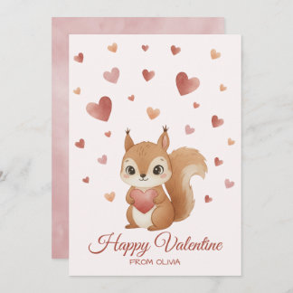 Cartes Pour Fêtes Annuelles Cute Squirrel with Heart Valentine's Day