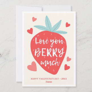 Cartes Pour Fêtes Annuelles Cute Strawberry Love Berry Hearts Valentine's Day