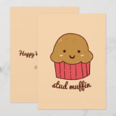 Cartes Pour Fêtes Annuelles Cute Stud Muffin Valentine (Devant / Derrière)