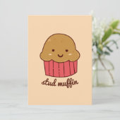Cartes Pour Fêtes Annuelles Cute Stud Muffin Valentine (Debout devant)