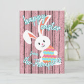 Cartes Pour Fêtes Annuelles Cute sur mesure Joyeux lapin de Pâques avec oeuf c (Debout devant)