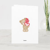 Cartes Pour Fêtes Annuelles Cute Teddy Bear w Red Heart Ajouter un nom (Dos)