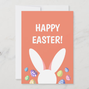 CARTES POUR FÊTES ANNUELLES CUTE TÊTE DE BUNNY ET OEUFS DE PÂQUES