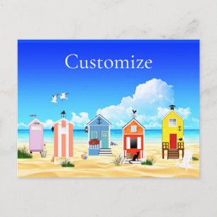 Cartes Pour Fêtes Annuelles Cute Tiny Beach Shacks Thunder_Cove