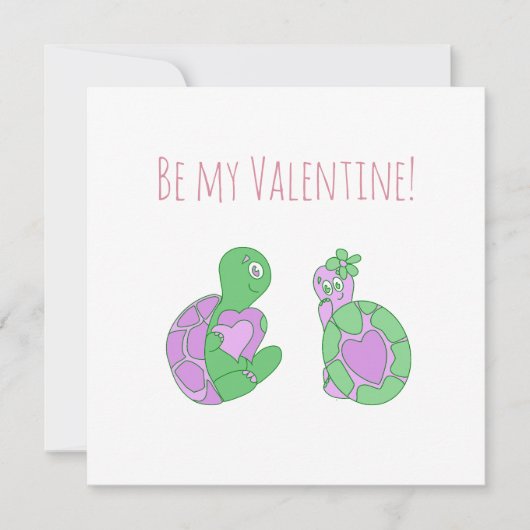Cartes Pour Fêtes Annuelles Cute Turtle Anniversaire / Saint-Valentin (Devant)