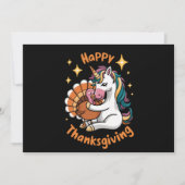 Cartes Pour Fêtes Annuelles Cute Unicorn Accrocs Turquie Bons thanksgivings fi (Devant)