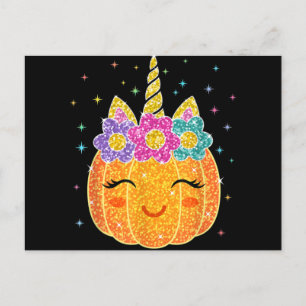Cartes Pour Fêtes Annuelles Cute Unicorn Citrouille Halloween Thanksgiving