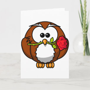 Cartes Pour Fêtes Annuelles Cute Valentine Owl