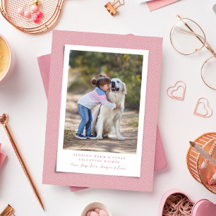 Cartes Pour Fêtes Annuelles Cute Valentine's Day animal photo chaude fuzzy dou