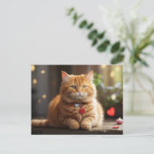 Cartes Pour Fêtes Annuelles Cute Valentine's Day Chat (Debout devant)