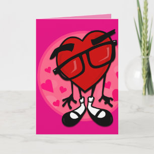 CARTES POUR FÊTES ANNUELLES CUTE VALENTINE'S DAY RED HEART ROSE GREETING CARD