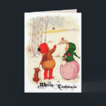 Cartes Pour Fêtes Annuelles Cute Vintage Kids Christmas Card<br><div class="desc">Merry Christmas! Make your Holidays special with old fashion Christmas Cards. Vintage Seasons greetings. Vintage Christmas Cards from an era gone by, lovingly restored. Adorable Victorian Christmas cards were always given out to family and friends. Even where there wasn't much to go around a card was always a welcome gift....</div>