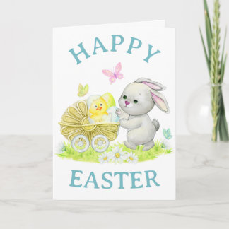 Cartes Pour Fêtes Annuelles Cute vintage style Easter card with baby animals