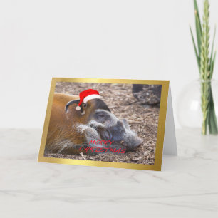 Cartes Pour Fêtes Annuelles "Cute Warthog" design Christmas card