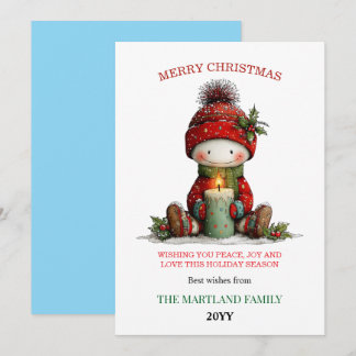 Cartes Pour Fêtes Annuelles Cute Watercolor Snowman Christmas Card