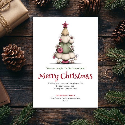 Cartes Pour Fêtes Annuelles Cute Whimsical Christmas Tree Festive Greeting
