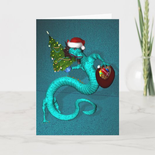 Cartes Pour Fêtes Annuelles Cyan Dragon (Devant)