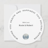 Cartes Pour Fêtes Annuelles Cycle moderne | Forêt d'hiver avec cerf | Noël (Dos)