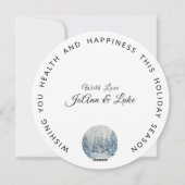 Cartes Pour Fêtes Annuelles Cycle moderne | Forêt d'hiver avec cerf | Noël (Dos)