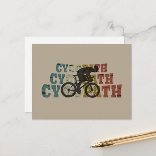 Cartes Pour Fêtes Annuelles Cycopath drôle vélo (Devant/Arrière en situation)
