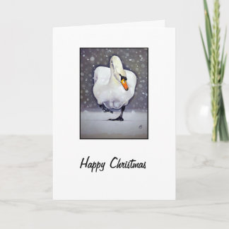 Cartes Pour Fêtes Annuelles Cygne dans la neige