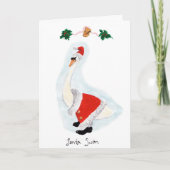 Cartes Pour Fêtes Annuelles Cygne de Père Noël : Noël est pour donner (Devant)