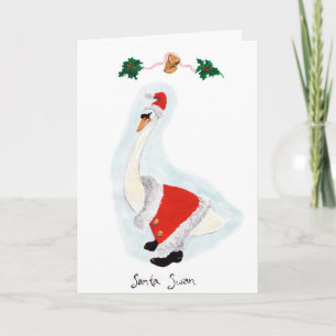 Cartes Pour Fêtes Annuelles Cygne de Père Noël : Noël est pour donner