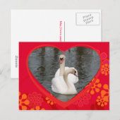 Cartes Pour Fêtes Annuelles cygnes de valentine (Devant / Derrière)